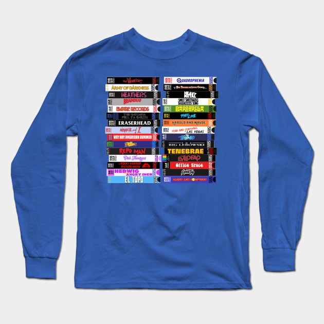 Cult Movies VHS Stacks Long Sleeve T-Shirt by darklordpug